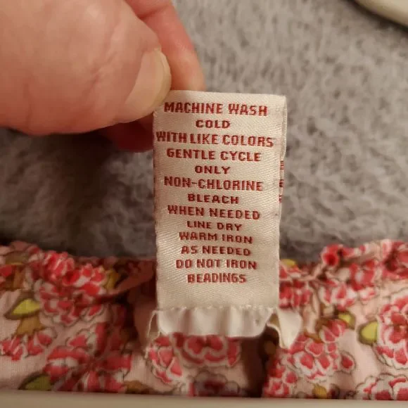 Sundance Tunic Womens Small Pink Floral Elastic Waist Delicate Blouse Tie Neck - Picture 10 of 15